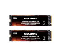 Gigastone HPC Computing M.2 SSD 500GB (2-Pack) PCIe 4.0 NVMe SSD 5,000MB/s Host Memory Buffer Cache Accelerate Speed Coding Big Data Intensive Workloads, Internal Solid State Drive SLC Cache 3D NAND