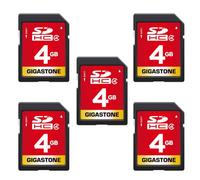 GIGASTONE SD Card 4GB 5-Pack, High-Speed 4GB SD Card Full HD Video Memory Card, Compatible with Canon Nikon Sony Pentax Kodak Olympus Panasonic Digital Camera, UHS-I SDHC