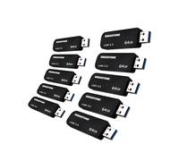 GIGASTONE Z30 64GB 10-Pack USB3.2 Gen 1 Flash Drive, Capless Retractable Design Pen Drive, Carbon Fiber Style Thumb Drive, Reliable Performance & Durable, USB 2.0/USB 3.0/USB 3.1 Interface Compatible