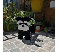 GiGAWOOD Dog Planter Plant Pot,Animal Flower Planter Pot for Garden Decoration,Storage Container Dog Planters,Handmade Planter for Garden Flower Cactus Office Home Decor Gift (Schnauzer Black)
