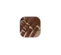 GIGB PBDK 9Pcs Chunky Gold Geometric Irregular Ring Set, Adjustable Thick Fashion Statement Dome Ring, Minimalist Curved Twisted Liquid Metal Jewelry Gift, Alloy Steel, No Gemstone