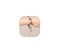 GIGB PBDK Chunky Acrylic Chain Tassel Link Bracelet, Green White Red Christmas Tree Santa Claus Festival Theme Bracelet, Holiday Charm Colorful Jewelry Gift, L, Alloy Steel, no gemstone