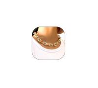 GIGB PBDK Chunky Colorful Enamel Link Necklace for Women Men,Minimalist Gold Geometry Paperclip Chain Choker Necklaces,Trendy Preppy Statement Jewelry Gifts, L, Alloy Steel, No Gemstone