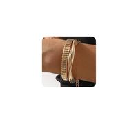 GIGB PBDK Chunky Gold Bangles Bracelet for Women Adjustable Spiral Stack Chain Bracelets Trendy Twisted Stretch Bracelet Personalized Punk Jewelry Accessories, L, Alloy, no gemstone