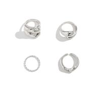 GIGB PBDK Chunky Gold Dome Rings Set Exaggerated Geometric Teardrop Knuckle Rings Stacking Hollow Twisted Statement Open Rings Jewelry Present for Women Wife, Metal, No Gemstone