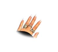 GIGB PBDK Chunky Statement Rings for Women,Vintage Gold Non Tarnish Band Ring Set Fashion Silver Thick Open Ring Pack,Unique Party Jewelry Accessories Gifts, Metal, No Gemstone