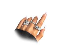 GIGB PBDK Chunky Statement Rings for Women,Vintage Gold Non Tarnish Band Ring Set Fashion Silver Thick Open Ring Pack,Unique Party Jewelry Accessories Gifts, Metal, No Gemstone