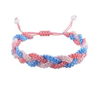 GIGB PBDK Colorful Woven Rope Boho Handmade Bracele Macaron Splicing Color Adjustable Stackable Bracelet Fashion Lucky Birthday Friendship Couple Jewelry Gift, L, Alloy Steel, no gemstone
