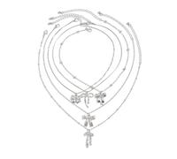 GIGB PBDK Cute Gold Bow Necklaces for Women,Dainty Bow Pendant Stackable Short Necklaces Pretty Silver Bow Ribbon Layered Necklace,Trendy Coquette Jewellery, L, Alloy Steel, No Gemstone