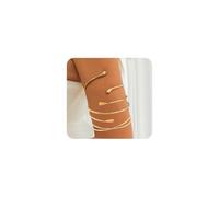 GIGB PBDK Gold Arm Cuff Upper Bracelet Set for Women Minimalism Adjustable Boho Layered Armband Bangle Stackable Coil Arm Bracelet Set Jewelry for Beach Holiday, L, Alloy, no gemstone