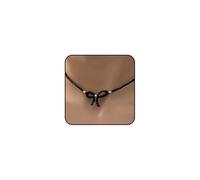 GIGB PBDK Gold Bead Bow Pendant Necklace for Women Trendy Handwoven Ribbon Bowknot Black Rope Choker Hypoallergenic Bow Necklace Lightweight Birthday Jewelry, L, Metal, No Gemstone
