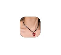 GIGB PBDK Gothic Blood Heart Pendant Necklace for Women,Y2k Red Liquid Love Choker Necklace Adjustable Darkness Acrylic Beaded Necklace Accessories, Metal, Crystal
