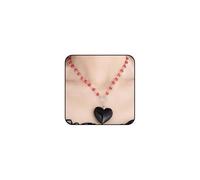 GIGB PBDK Gothic Crystal Heart Pendant Necklace for Women Personalized Goth Y2k Black Beaded Love Choker Exaggerated Heart Necklace Halloween Witchy Jewelry, L, Metal, No Gemstone