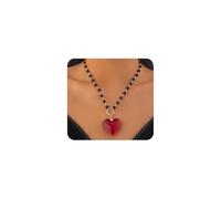 GIGB PBDK Gothic Crystal Heart Pendant Necklace for Women Personalized Goth Y2k Black Beaded Love Choker Exaggerated Heart Necklace Halloween Witchy Jewelry, L, Metal, No Gemstone