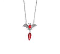 GIGB PBDK Gothic Vampire Bat Pendant Necklace for Women Men Vintage Halloween Bat Cross Blood Crystal Choker Dark Punk Style Party Clothing Witch Accessories, L, Metal, No Gemstone