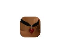 GIGB PBDK Gothic Velvet Choker Necklace Vintage Goth Red Heart Shaped Crystal Love Pendant Necklace Party Daily Accessories Adjustable Punk Jewelry for Women, S, Acrylic, No Gemstone
