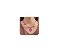 GIGB PBDK Irregular Pink Choker Necklace,Acrylic Y2k Sweet Love Heart Printing Flower Pendant Necklace Jewelry Gift for Valentine's Day, Acrylic