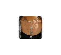 GIGB PBDK Silver Western Necklaces for Women Cowboy Hat Boots Ox-head Pendant Necklace Turquoise Beaded Layered Chain Necklaces Country Jewelry Accessories, L, Alloy Steel, No Gemstone