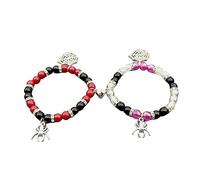 GIGB PBDK Spider Bracelets Matching Couple Friendship Relationship Distance Bracelet Energy Stone Beads Bracelets Pink Promise Stretch Bracelets Adjustable Wish Spider Bracelet Halloween Jewelry