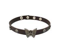 GIGB PBDK Y2K Butterfly Choker for Women Punk Rock Leather Collar Vintage Bear Coin Star PU Leather Tassel Chain Choker Adjustable Gothic Cross Collar Choker Necklace Dainty Jewelry Gifts, Zinc, No