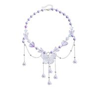 GIGB PBDK Y2k Butterfly Choker Necklace for Women Cute Heart Star Resin Bead Bluebell Flower Tassel Chain Pendant Necklace Colorful Dainty Jewelry Gifts, Resin, No Gemstone