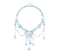 GIGB PBDK Y2k Butterfly Choker Necklace for Women Cute Heart Star Resin Bead Bluebell Flower Tassel Chain Pendant Necklace Colorful Dainty Jewelry Gifts, Resin, No Gemstone