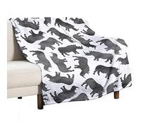 GIGEN Rhino Blanket Cozy Soft Fluffy Outdoor Indoor Anti-Pilling Flannel Fleece Throw Blankets