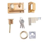 Giggelling Zinc Cylinder Deadbolt Latch Lock for Night Gate Door Entrance,Gold