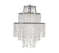 Giggi 3-Tier Clear Acrylic Crystal Chandelier Light Shade, Easy Fit Pendant Lamp Shade For Living Room Bedroom Kitchen Hallway