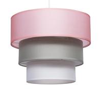 Giggi 3-Tier Fabric Lamp Shade, 30cm Easy-Fit Ceiling Light Shade, Non-Electrical Pendant Lampshades for Ceiling Lights, Lamp Shades for Table Lamps, Floor Lamps, Living Room, Bedroom (Pink Elegance)