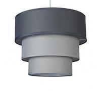 Giggi 3-Tier Fabric Lamp Shade, 30cm Easy-Fit Ceiling Light Shade, Non-Electrical Pendant Lampshades for Ceiling Lights, Lamp Shades for Table Lamps, Floor Lamps, Living Room, Bedroom (Charcoal Grey)