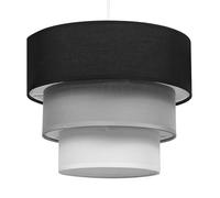 Giggi 3-Tier Fabric Lamp Shade, 30cm Easy-Fit Ceiling Light Shade, Non-Electrical Pendant Lampshades for Ceiling Lights, Lamp Shades for Table Lamps, Floor Lamps, Living Room, Bedroom (Neutral Trio)
