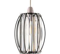 Giggi Black Metal K9 Crystal Light Shade 16Cm X 20Cm, Cylinder Shape With Oval Ring