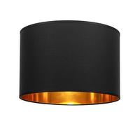 GIGGI Fabric Lamp Shades With Golden Inner, 10" Black Light Shade Ceiling, Modern Lampshades For Ceiling Lights, Lamp Shades For Table Lamps, Floor Lamps, Living Room, Bedroom, Home Décor (Black, 10")
