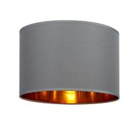 GIGGI Fabric Lamp Shades with Golden Inner Light Shade Ceiling - Modern Lampshades for Ceiling Lights, Lamp Shades for Table Lamps, Floor Lamps, Living Room, Bedroom, Home Décor (Grey, 14")