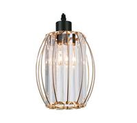 Giggi Gold Metal K9 Crystal Light Shade 16Cm X 20Cm, Cylinder Shape With Oval Ring