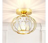 Giggi Gold Modern Crystal Ceiling Light, E27 Semi-Flush