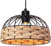 Giggi Large Metal & Jute Rope Light Shade, Retro Black