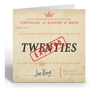 GIGGLE GREETINGS 30 Year Old Birthday Card “20s Over and Expired” Birth Certificate Style Funny 30th Birthday Card For Men or Women With Red Envelope - Eco Friendly Card