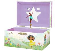 Giggle & Honey Ballerina Jewellery Box - Ballerina Gifts for Girls Age 4-6- Kids Jewellery Box with Spinning Figurine - 15.2 x 11.8 x 8.9 cm