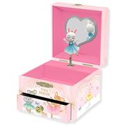 Giggle & Honey Musical Ballerina Jewellery Box for Girls - Childrens Music Box, Ballerina Gifts for Girls, Pink, 10.8 x 12.1 x 8.9 cm