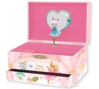 Giggle & Honey Musical Ballerina Jewellery Box for Girls - Childrens Music Box, Pink, 18.2 x 13.3 x 9.9 cm