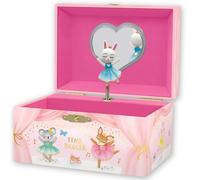 Giggle & Honey Musical Ballerina Jewellery Box for Girls - Pink, Dancing Ballerina, Swan Lake Melody, 15.2 x 11.8 x 8.9 cm