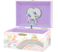 Giggle & Honey Musical Girls Jewellery Box, Unicorn Gifts for Girls, Unicorn Toys for 4-6, 15.2 x 11.8 x 8.9 cm