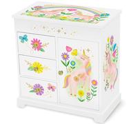 Giggle & Honey® Musical Unicorn Jewellery Box for Girls | Large Kids Music Box with 3 Drawers and Mirror, Unicorn Gifts for Girls, Birthday or Christmas Gift for 6 Year Old Girls