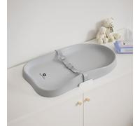 GiggleGlow Baby Changing Mat with Belt, Portable Waterproof Wipe Clean Nappy Changing Mat Non Slip Grey