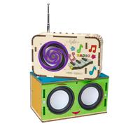 Giggleway DIY Bluetooth Speaker & FM Radio Kit - Build Your Own Wooden Electronics STEM Kit for Kids Ages 8-12, Engineering Science Project Gift for Boys & Girls