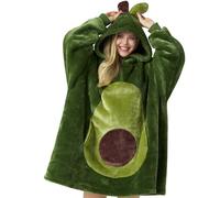 Giggling Getup Avocado Wearable Blanket Hoodie - Oversized Soft Sherpa Fleece Hooded Blanket - Warm Cozy Plush Flannel Blanket Sweatshirt Gifts - with Giant Pocket and Sleeves for Adults Women Men