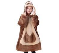 Giggling Getup Sloth Wearable Blanket Hoodie - Oversized Soft Sherpa Fleece Hooded Blanket - Warm Cozy Plush Flannel Blanket Sweatshirt Gifts - with Giant Pocket and Sleeves for Kids Girls Boys