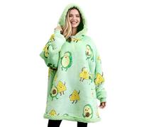Giggling Getup Wearable Blanket Hoodie for Women Men - Oversized Flannel Sherpa Fleece Sweatshirt Blanket - with Giant Pocket & Sleeves - Cozy Warm Blanket Birthday Gifts for Adults Avocado